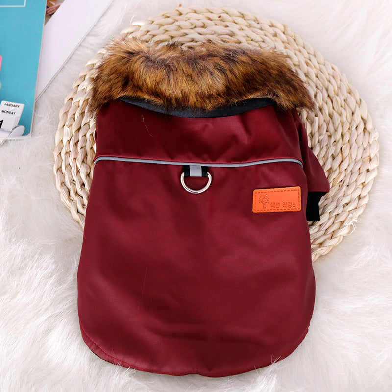 Reflective PU Pet Coat with Collar