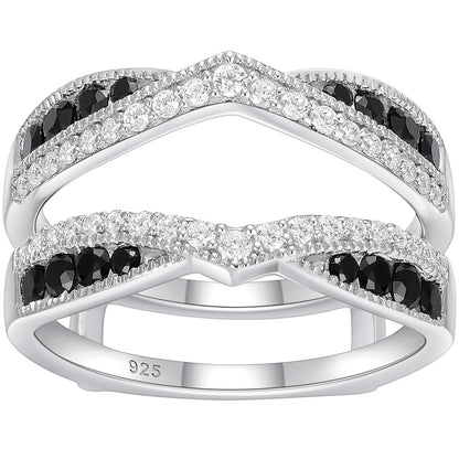 Sterling Silver Ring Enhancer & Wedding Band Guard – AAAAA CZ | Size 9