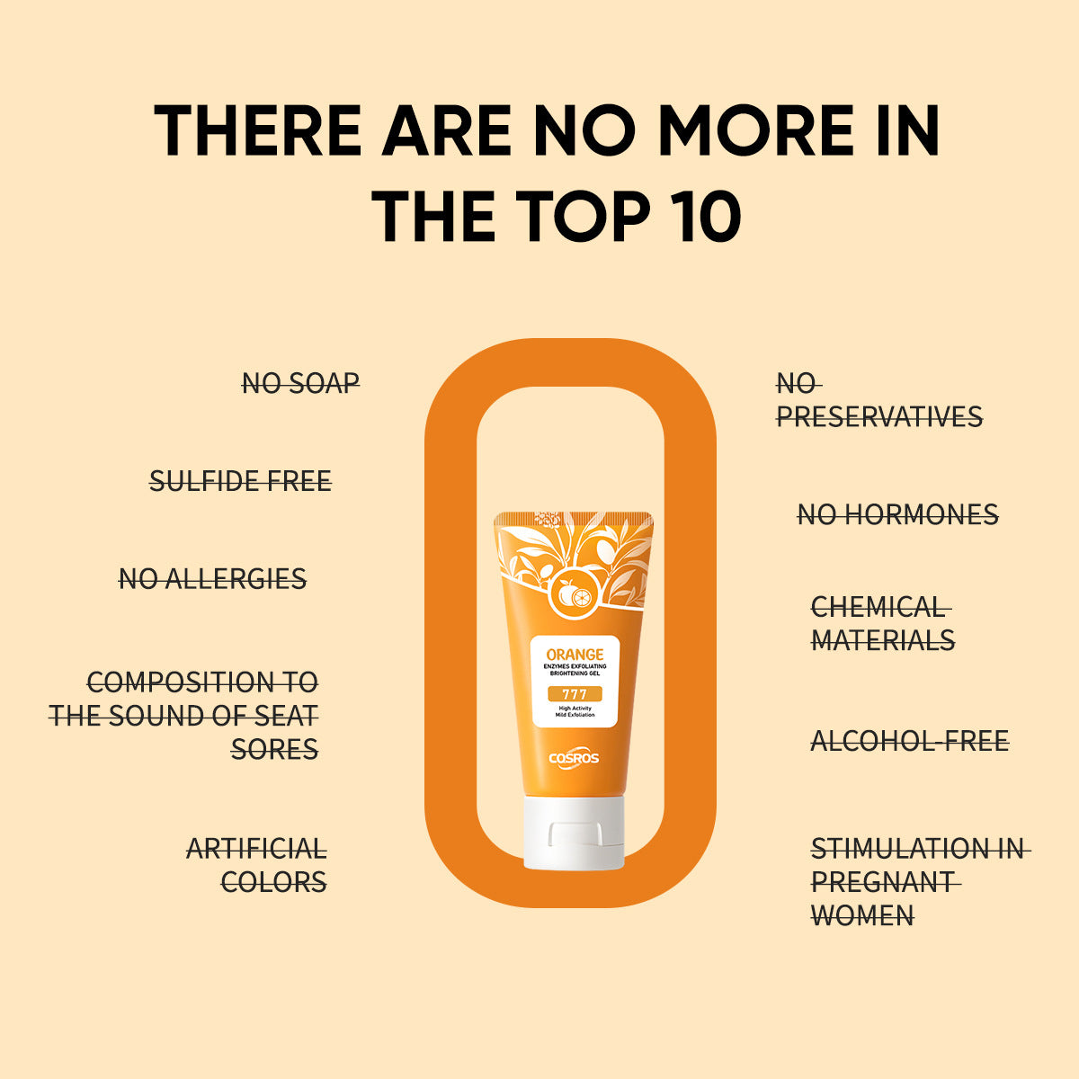 Orangen-Peeling-Gel für strahlende Haut – aufhellendes Gesichtspeeling für die Hautpflege