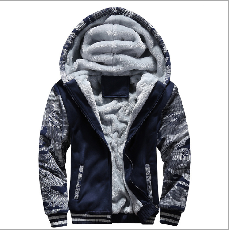 Fleece-Lined Camouflage Zip Hoodie