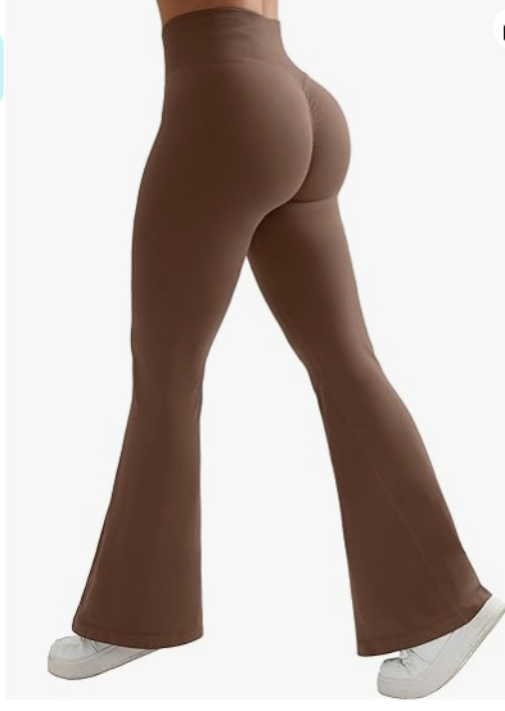 Gerippte High Waist Yoga-Hose mit Schlag für Damen