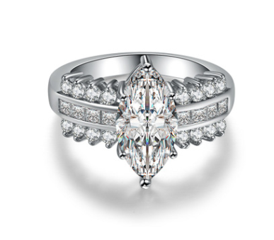 Platinum-Plated Zircon Ring