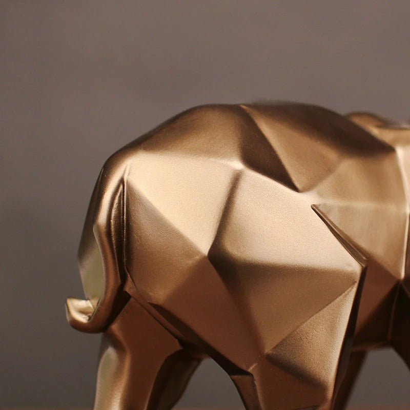 Geometric Faceted Elephant Sculpture - Modern Home Decor & Gift
