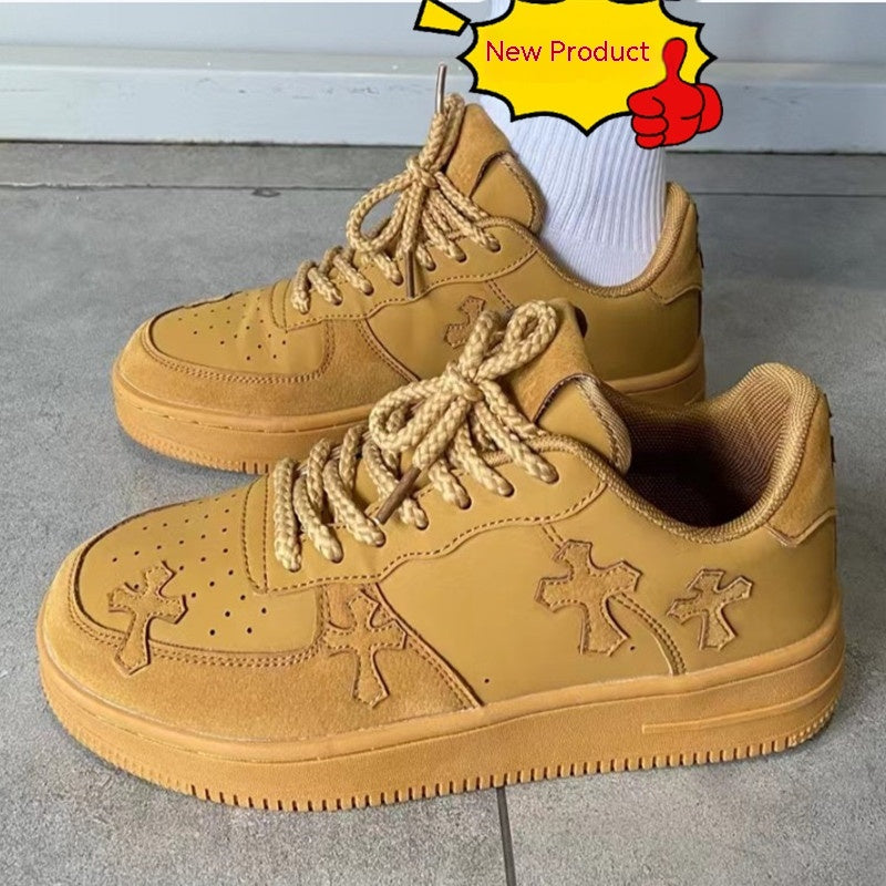 Wheat Retro Platform Trainers
