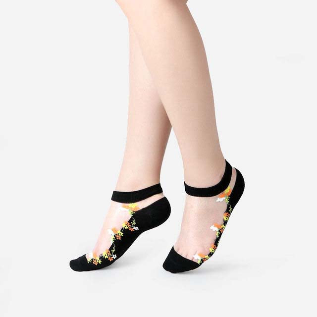 Women's Sheer Lace Mesh Ankle Socks