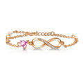 Infinity Heart Bracelet with Pink Stones