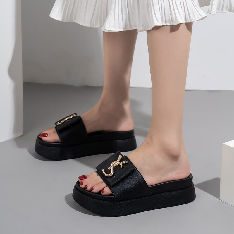 Women's Fashion Thick-Soled Leather Sandals