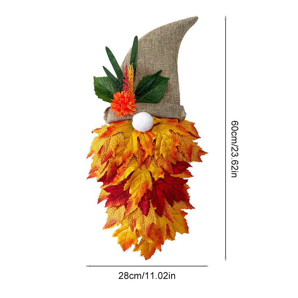 Maple Leaf Gnome Autumn Wreath