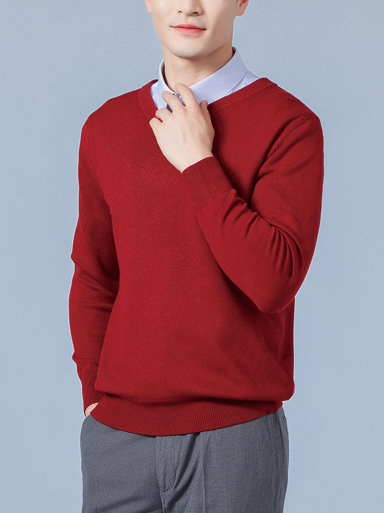Men's Cashmere-Blend V-Neck Sweater