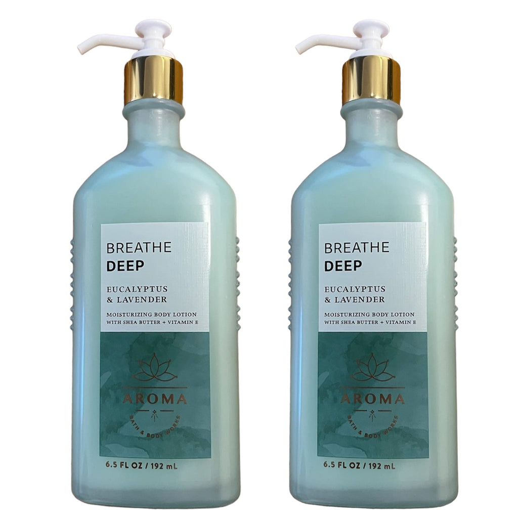 Bath & Body Works Breathe Deep Eucalyptus Lavender Body Lotion – Aromatherapy Gift Set of 2 (6.5oz Each)