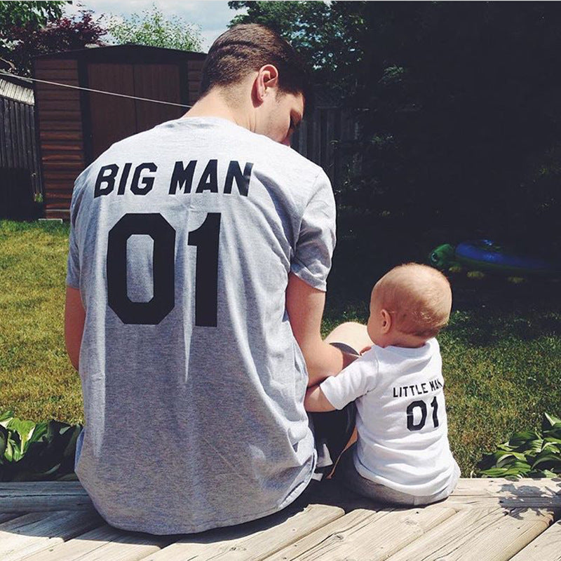 Vater & Sohn Partnerlook T-Shirts aus Baumwolle – Schwarz & Weiß | S–XXL