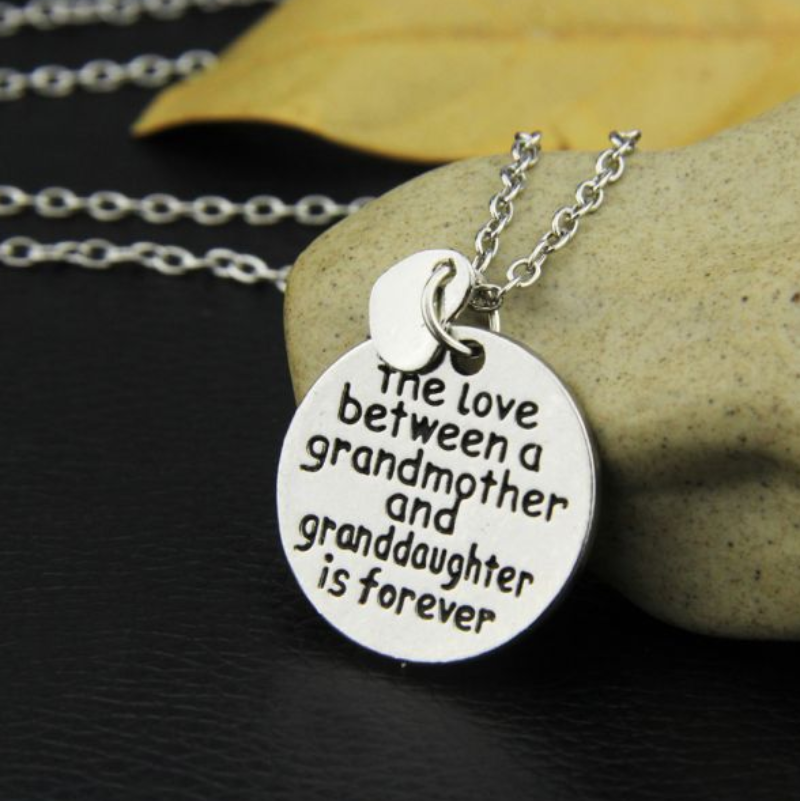 Grandmother and Grandchild Heart Necklace