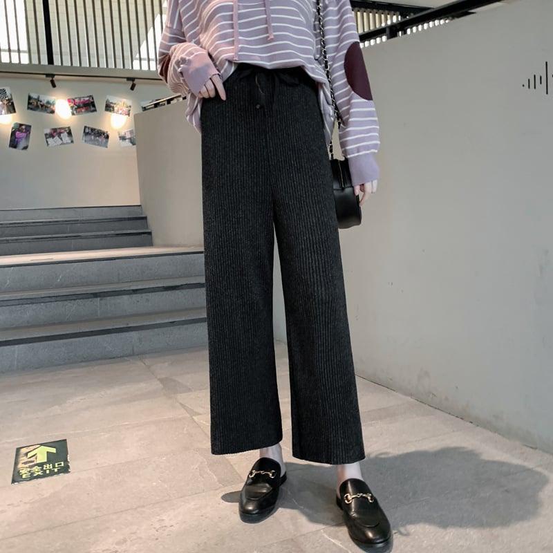 Women's Knitted Nursing Two-Piece Set | Wide-Leg Pants | Maternity Loungewear
