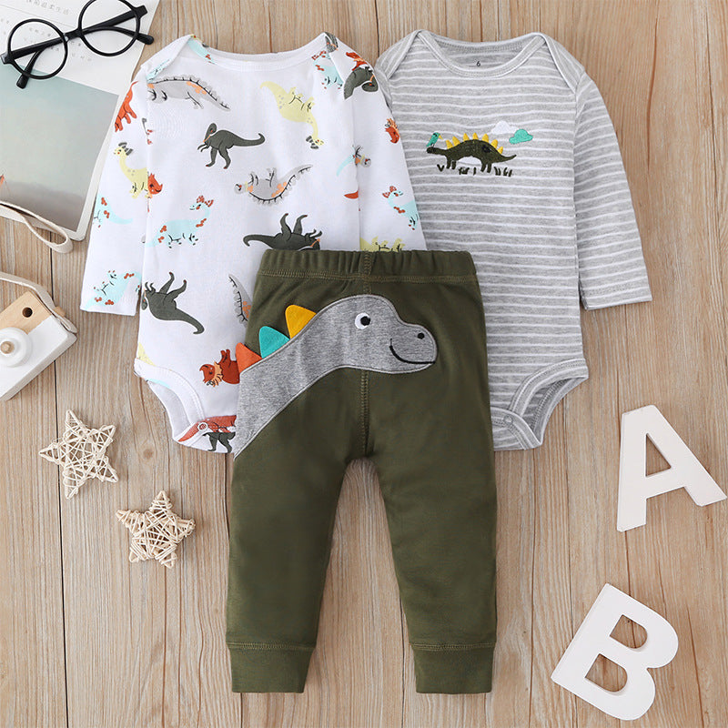 Baby Boys’ Animal Print Bodysuit Set, 3 Pieces