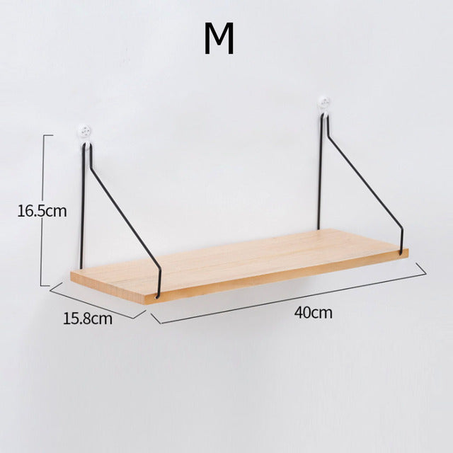 Étagère murale en bois et métal pour le salon