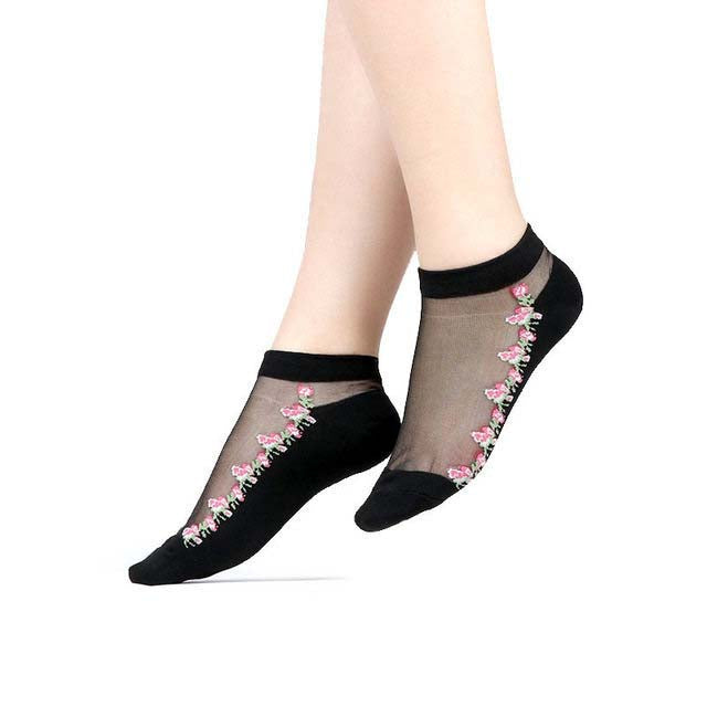 Women's Sheer Lace Mesh Ankle Socks