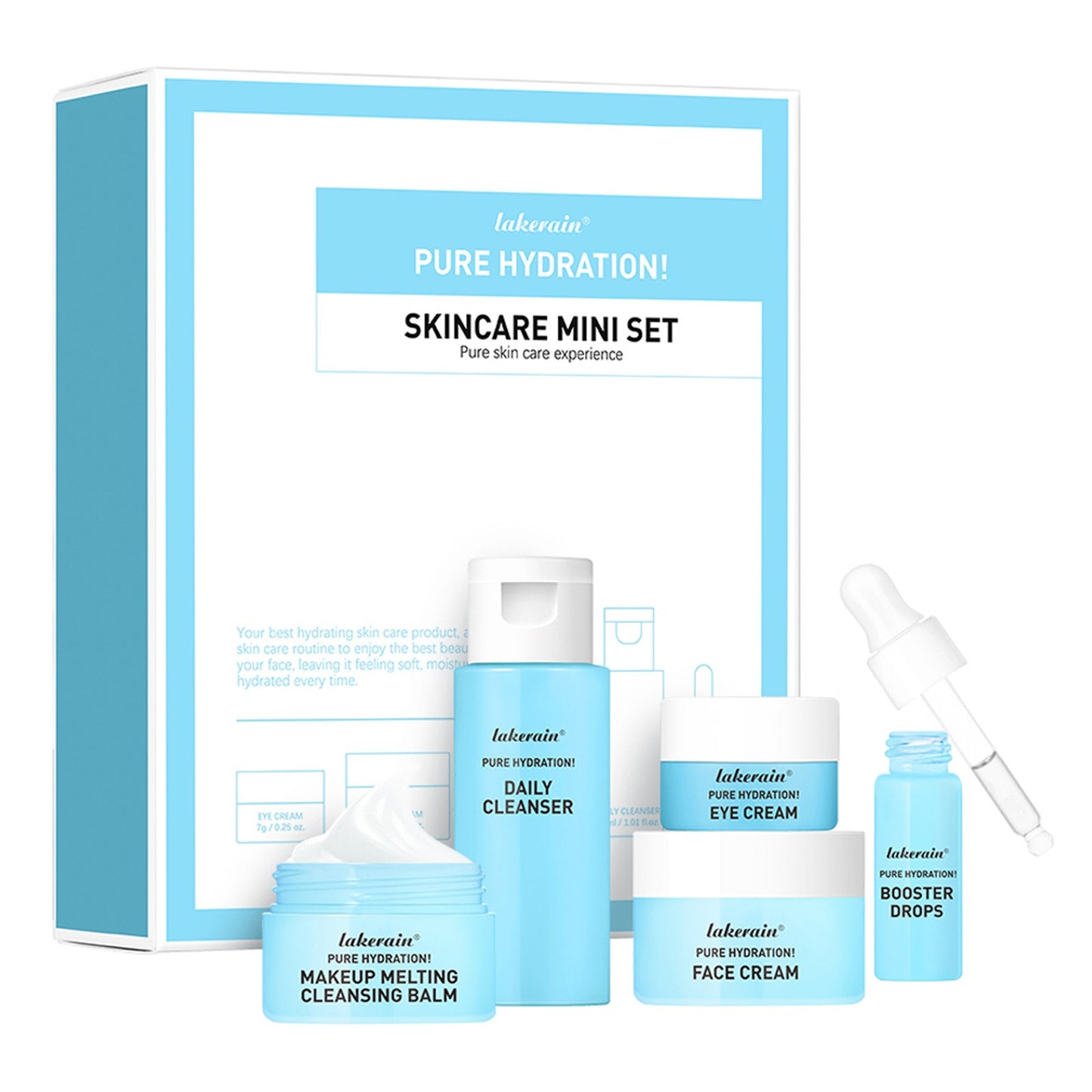 Blue Mini Skin Care Set – Travel-Size Hydrating Routine Kit