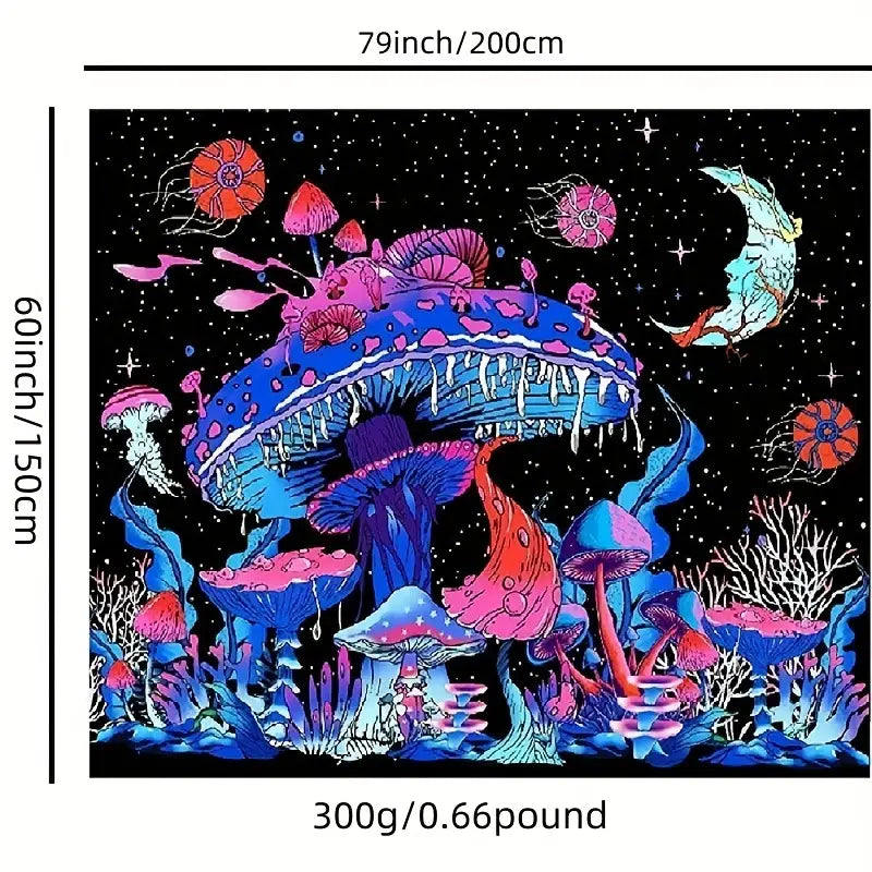 Pilz-Wandbehang mit Sternenhimmel für Raumdekoration 152x200cm