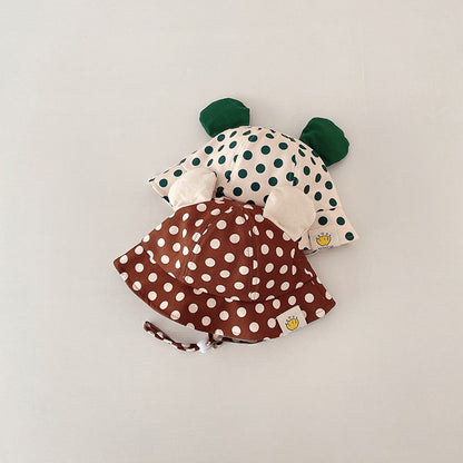 Cute Cartoon Dot Print Baby Bucket Hat for Summer