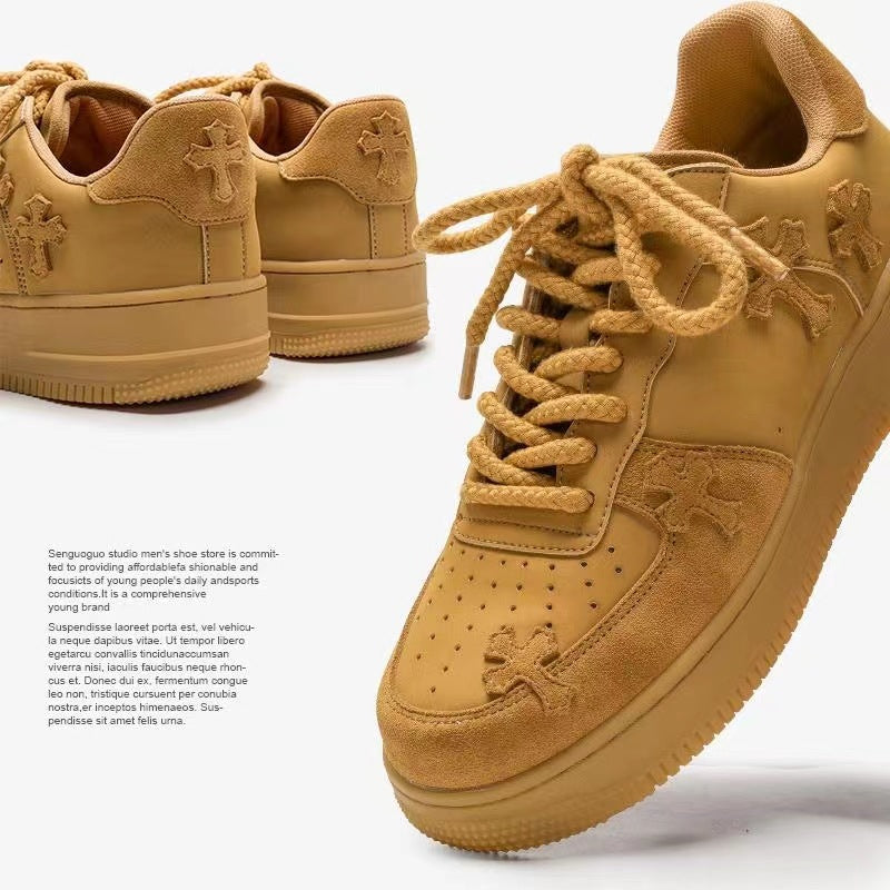 Wheat Retro Platform Trainers
