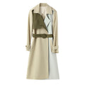Khaki Contrast-Stitch Lapel Jacket