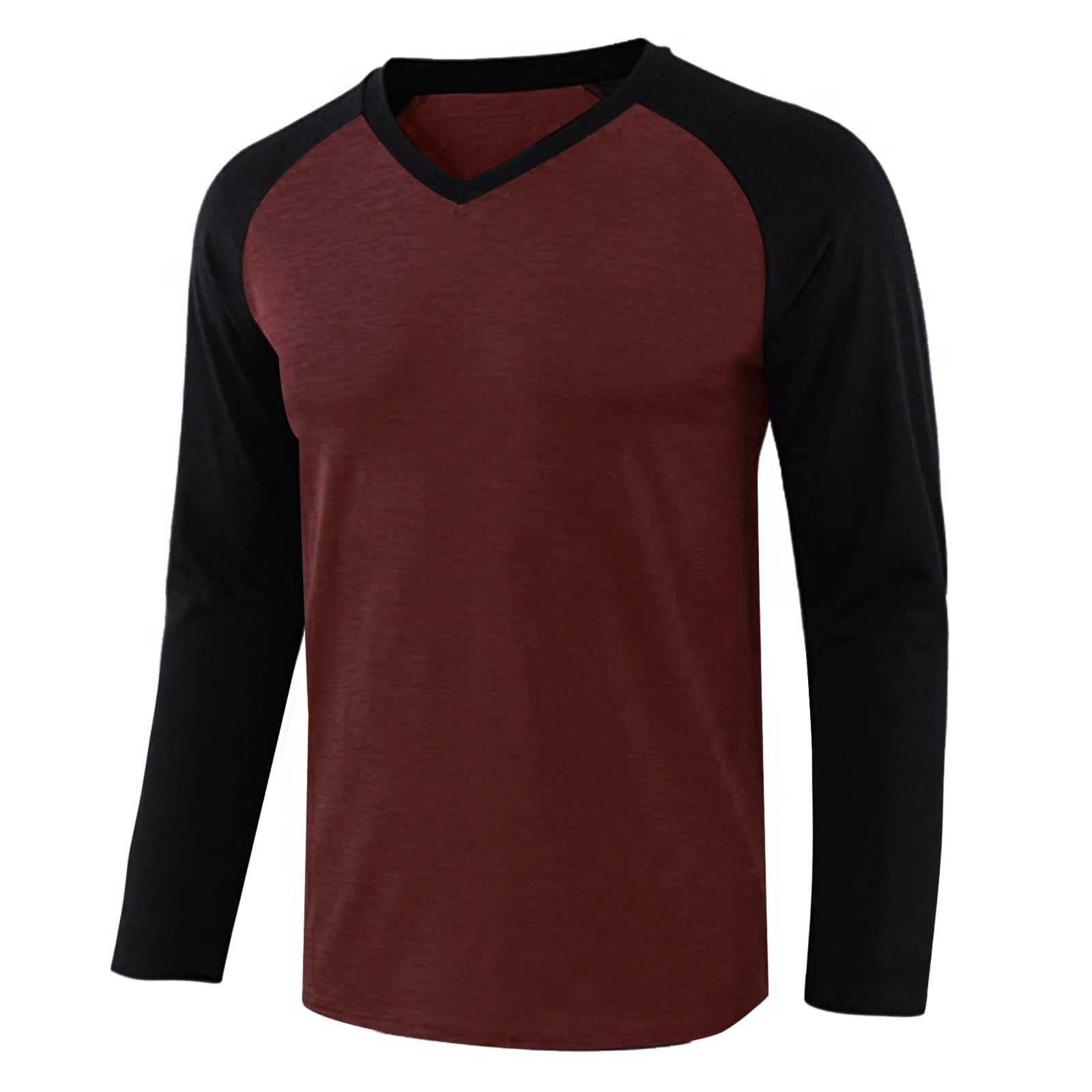 T-shirt homme raglan manches longues contrastantes
