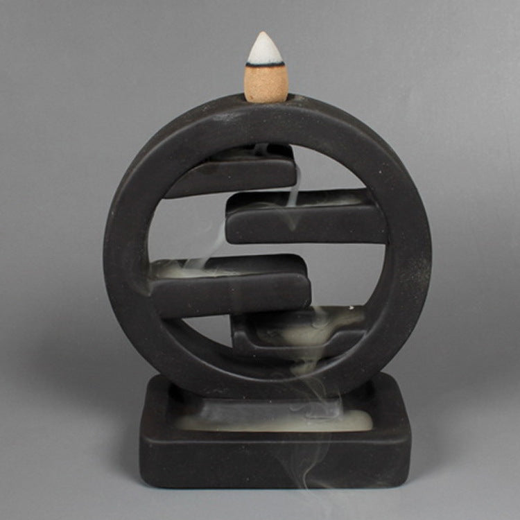 Minimalist Ceramic Backflow Incense Burner - Zen Home Decor