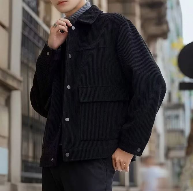 Herren gestreiftes Freizeithemd mit Revers | Kurzgeschnittenes Smart-Casual-Oberteil