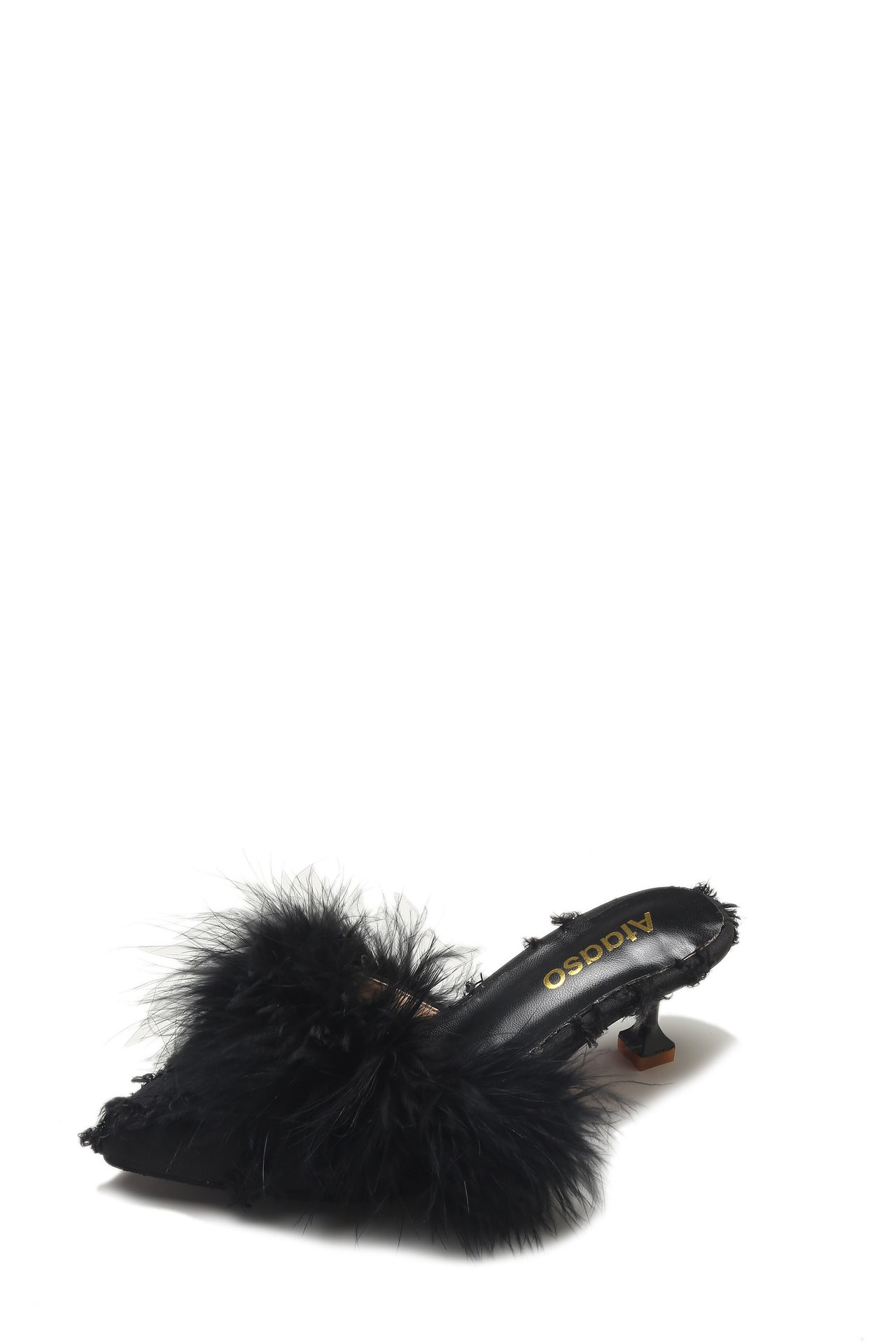 Pointed Toe Furry Stiletto Shoes for Women