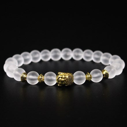 Matte Stone Bead Buddha Bracelet