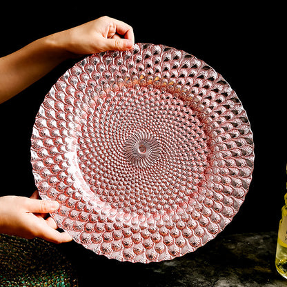 Crystal Glass Fruit Snack Tray for Living Room Decor