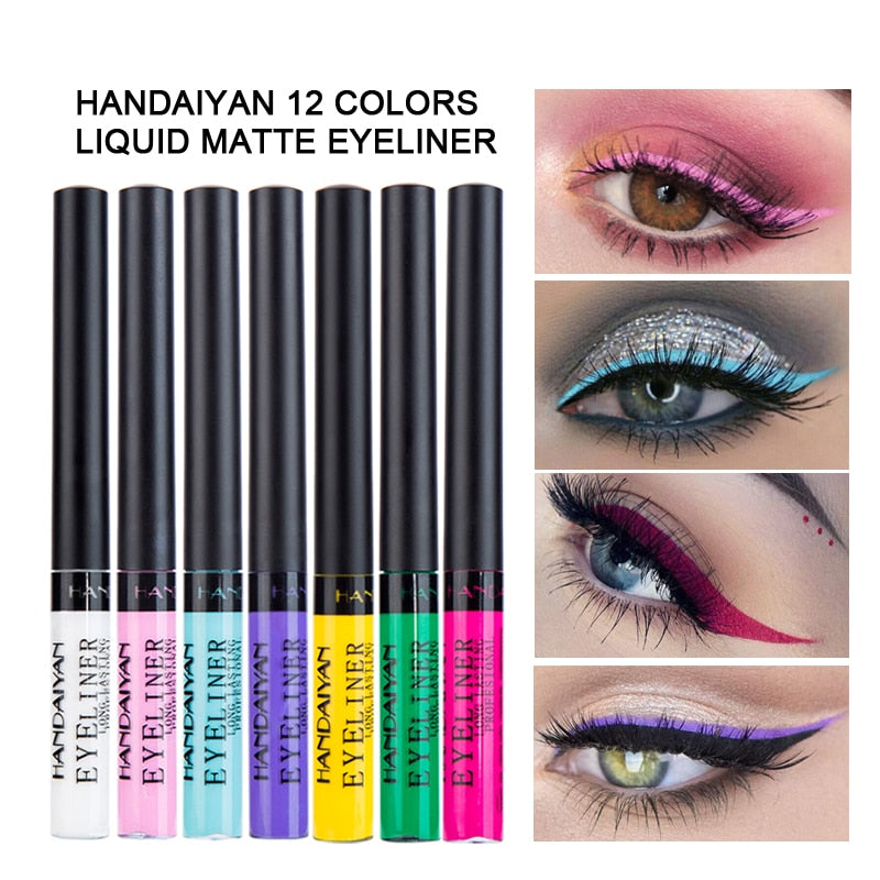 HANDAIYAN 12 Colour Liquid Eyeliner – Waterproof Long-Lasting Eye Liner Pencil