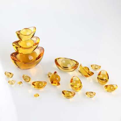 Crystal Wealth Gathering Golden Ingot Home Decor