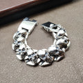 Men’s Feather & Skull Steel-Tone Bracelet