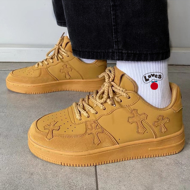 Wheat Retro Platform Trainers