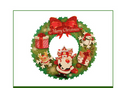 Christmas Wreath Decoration, Paper Cartoon Style