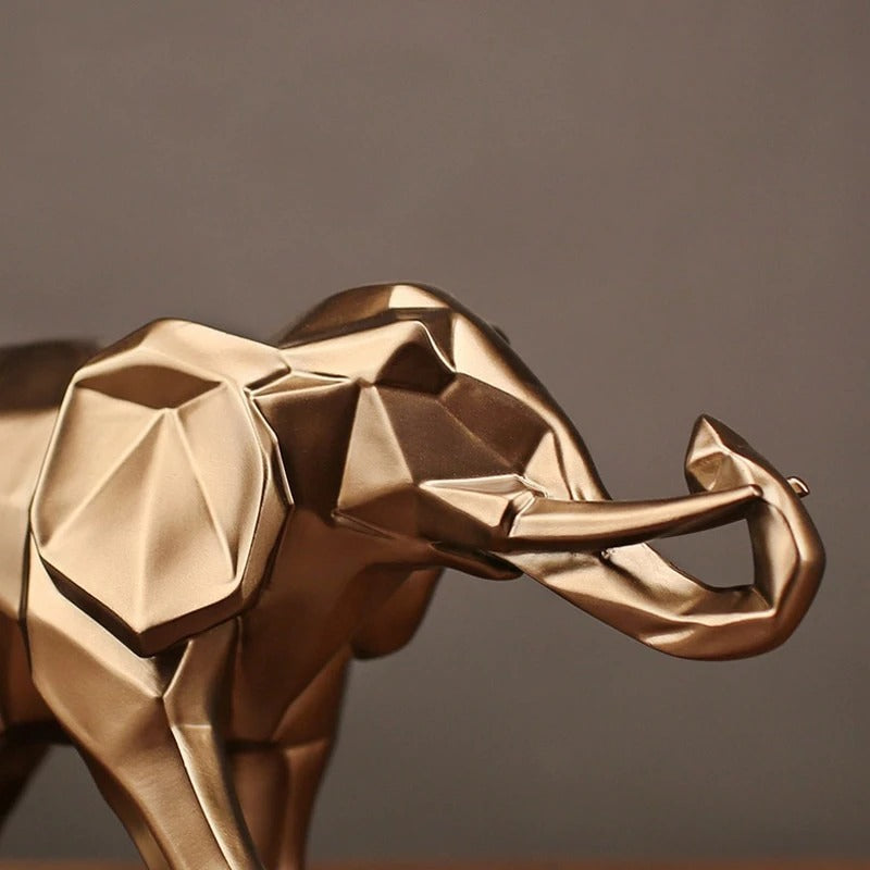 Geometric Faceted Elephant Sculpture - Modern Home Decor & Gift