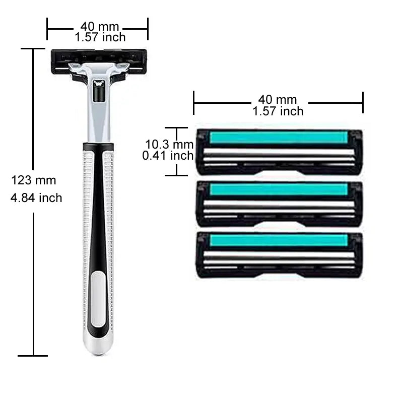 Manual Razor Shave Set with Replacement Blades
