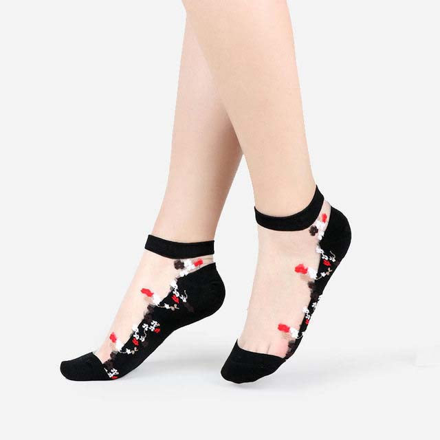 Women's Sheer Lace Mesh Ankle Socks