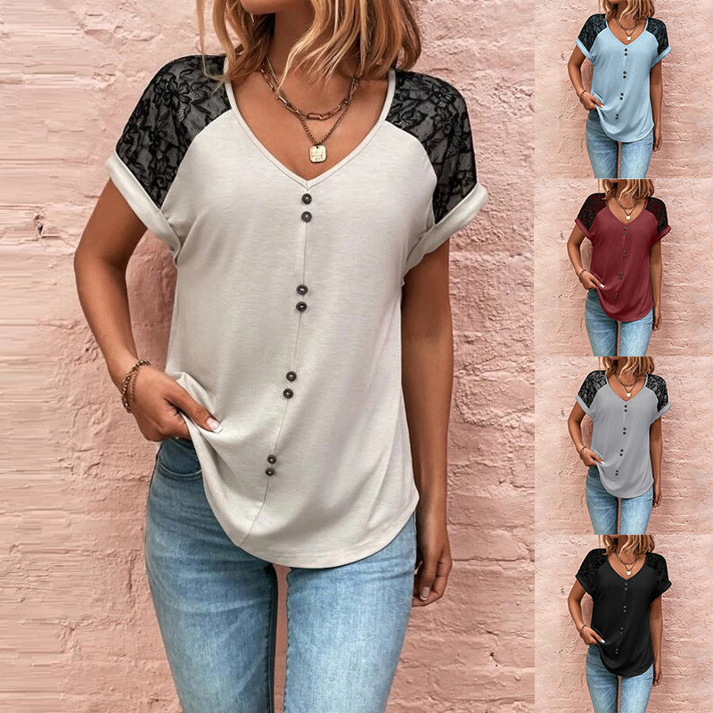 Women's Lace V-Neck Top