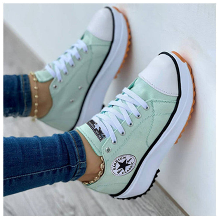Atmungsaktive High-Top Segeltuchschuhe für Damen – T-Riemen Spitze Zehenpartie Freizeitsneaker
