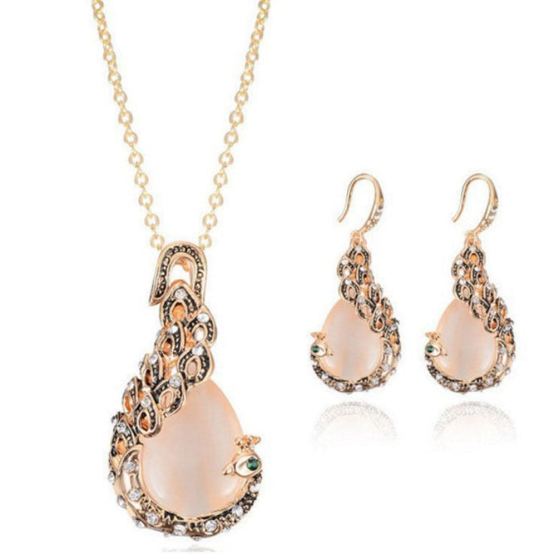 Vintage Water Drop Necklace and Earring Set