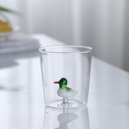 3D Animal Glass Cup | 300ml Cute Farm Animal Mug