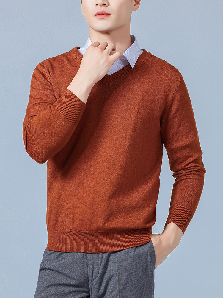 Men's Cashmere-Blend V-Neck Sweater