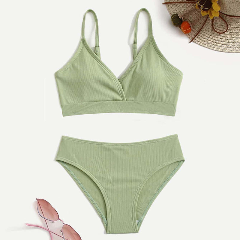 Girls' UV Protection Cartoon Bikini Swimsuit