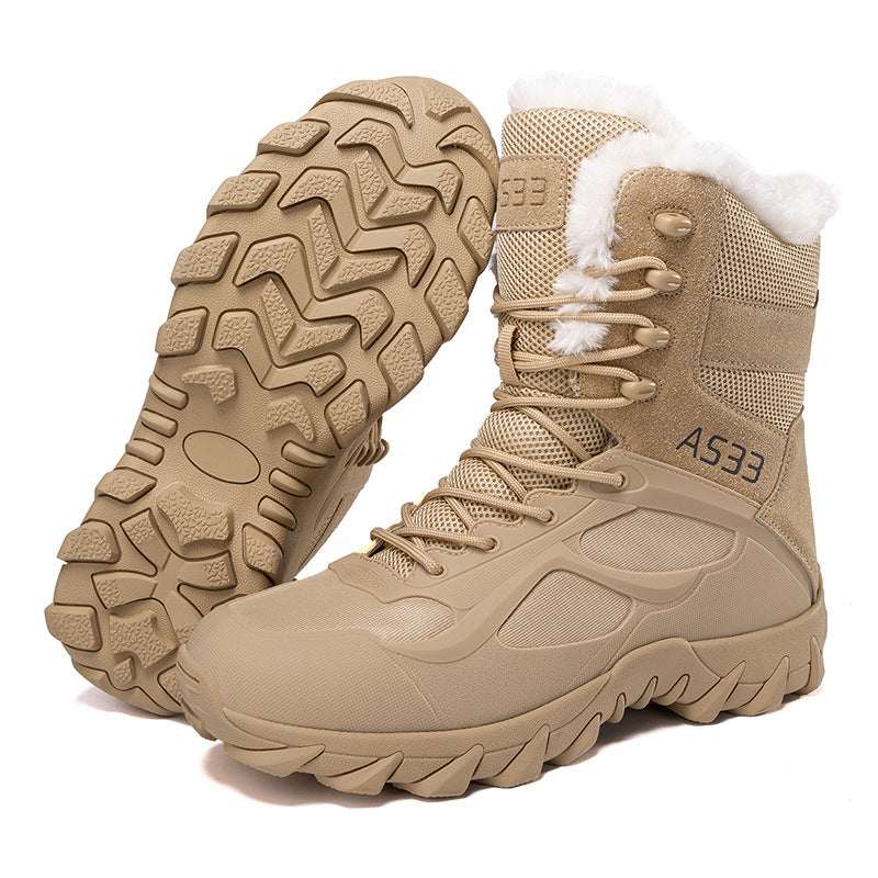 Men's Plush-Lined Platform Snow Boots