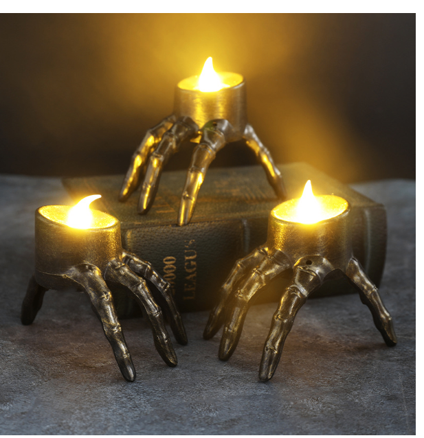 Halloween Skull LED Candle Lantern – Spooky Table Decor