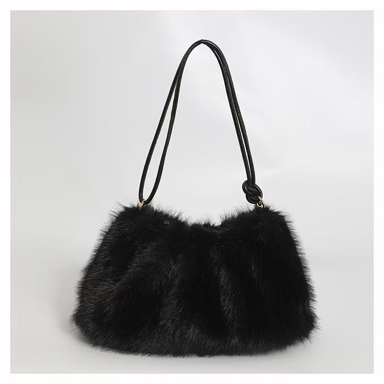 Plush Faux Fur Shoulder Bag