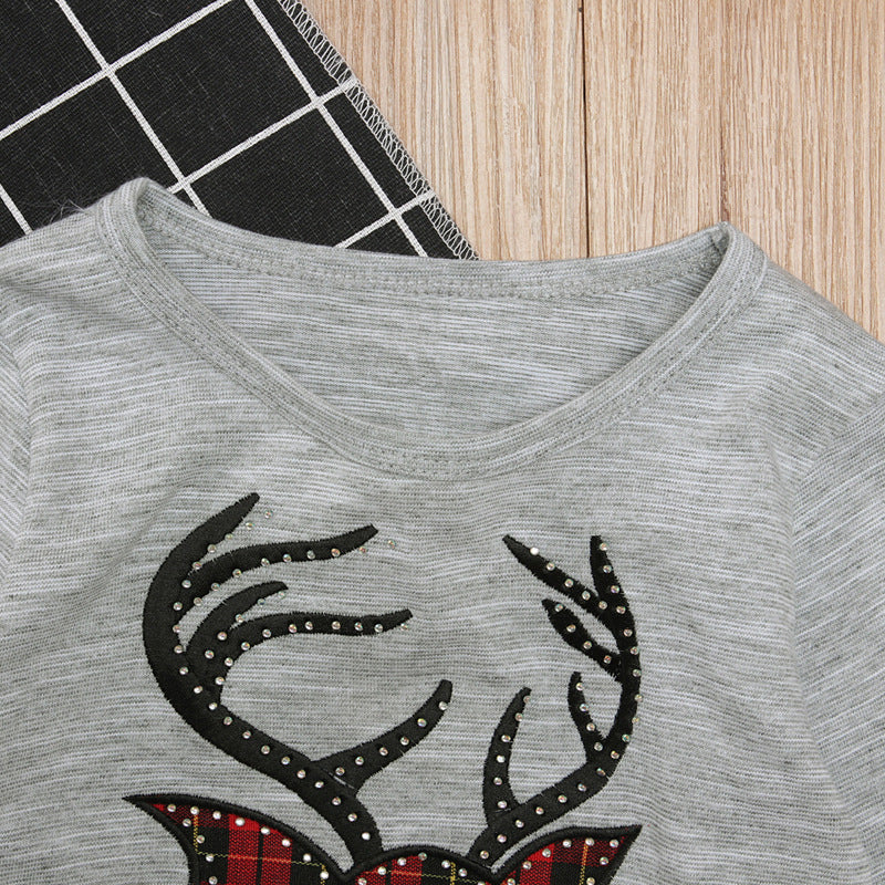 Girls' Clothing, Reindeer Apparel, Checkered Tops