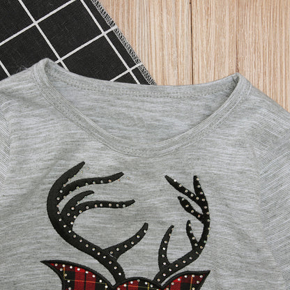 Girls' Clothing, Reindeer Apparel, Checkered Tops